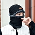 thumbnail image 4 of Gorro de esquí de punto de invierno, conjunto de bufanda, gorros de cuero cálidos Unisex, gorros de punto, gorro cálido, gorros, gorros, bufanda de cuello de lana gruesa oso de fresa Hogar, 4 of 6