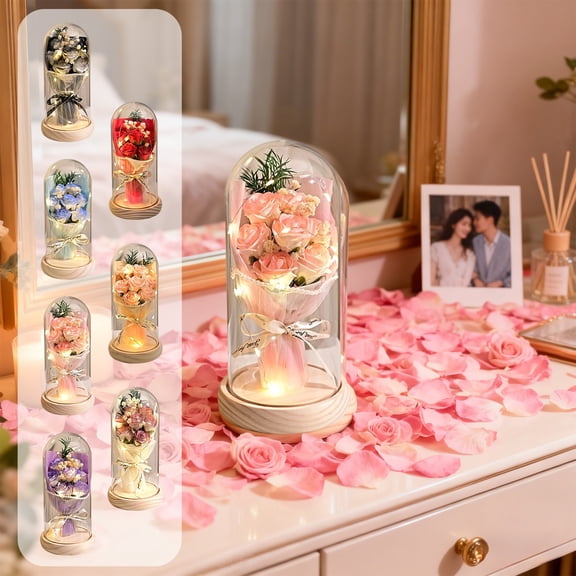 RBCKVXZ Preserved Flowers Bouquet For Women Forever Roses Gift For Women Wife Girlfriend Mom Valentines Day Birthday Perpetual Rose Arrangement Present
