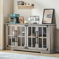 thumbnail image 4 of Merluxy 63" Buffet Sideboard Cabinet with Storage, Large Modern Farmhouse Cabinet, Rustic Grey, 4 of 12