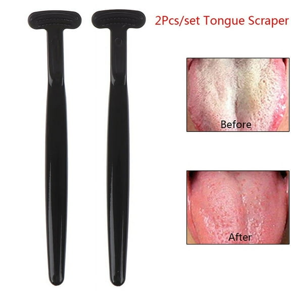 2Pcs/Set Tongue Cleaner Scraper Dental Mouth Oral Clean Heath Care Brush Tools