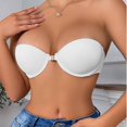 thumbnail image 2 of EliteGoogv Front Closure Bras For Women Lace Bras For Women Padded Semi Cup Push Up Wireless Womens Bras Everyday Bras For Women White 34, 2 of 8