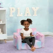 Delta Children Cozee 2-in-1 Convertible Sofa to Lounger - Comfy Flip Open Couch/Sleeper for Kids, Pink Tie Dye