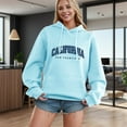 thumbnail image 2 of WENWU Womens Hoodie Long Sleeve Hoodie Womens Pullover Sweatshirts Baggy Hoodies Sky Blue Womens Sweatshirt Cute Winter Outfits for Women College Wear, 2 of 4