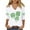 A-White Tops for Women, variant on Qzwdhjm 3/4 Length Sleeve Womens Tops Solid Color Shamrock Print T Shirts Summer V Neck Blouses Green XXXL