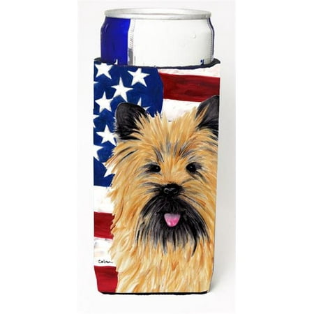 Usa American Flag With Cairn Terrier Michelob Ultra bottle sleeves For Slim Cans - 12