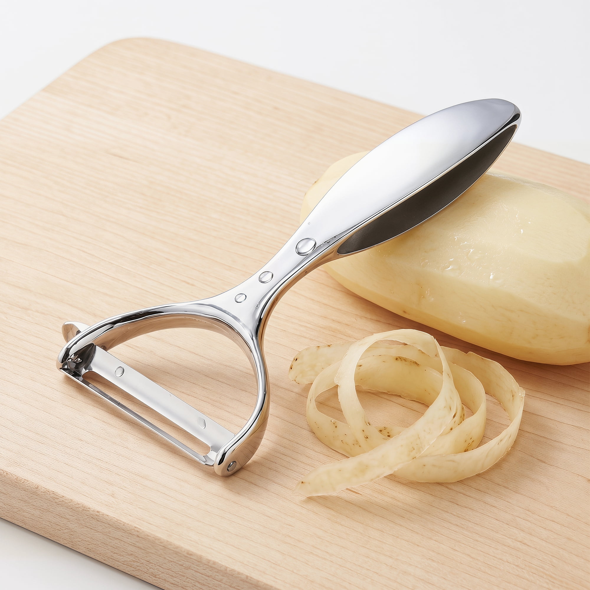 Unique Bargains Stainless Steel Durable Y Vegetable Peeler with Round Handle Black