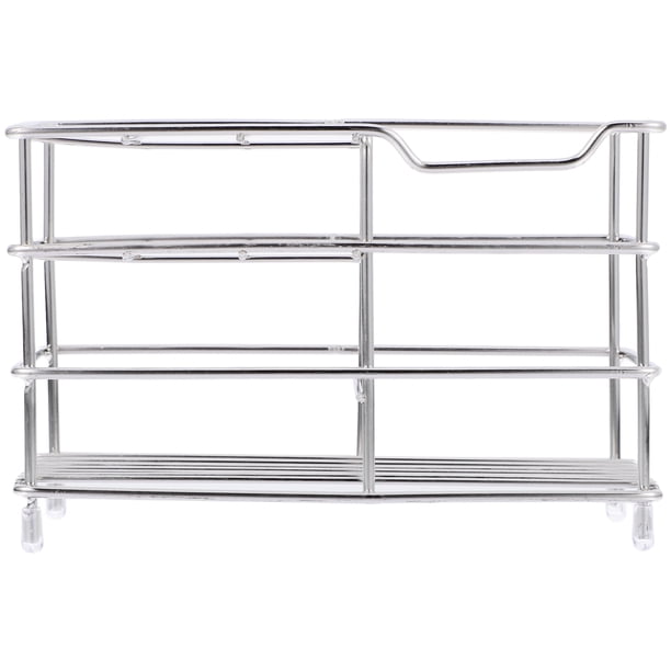 Portacepillos de acero inoxidable para encimera, organizador de baño para baños modernos (6 rejillas)