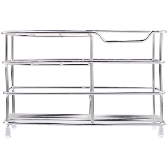 Portacepillos de acero inoxidable para encimera, organizador de baño para baños modernos (6 rejillas)