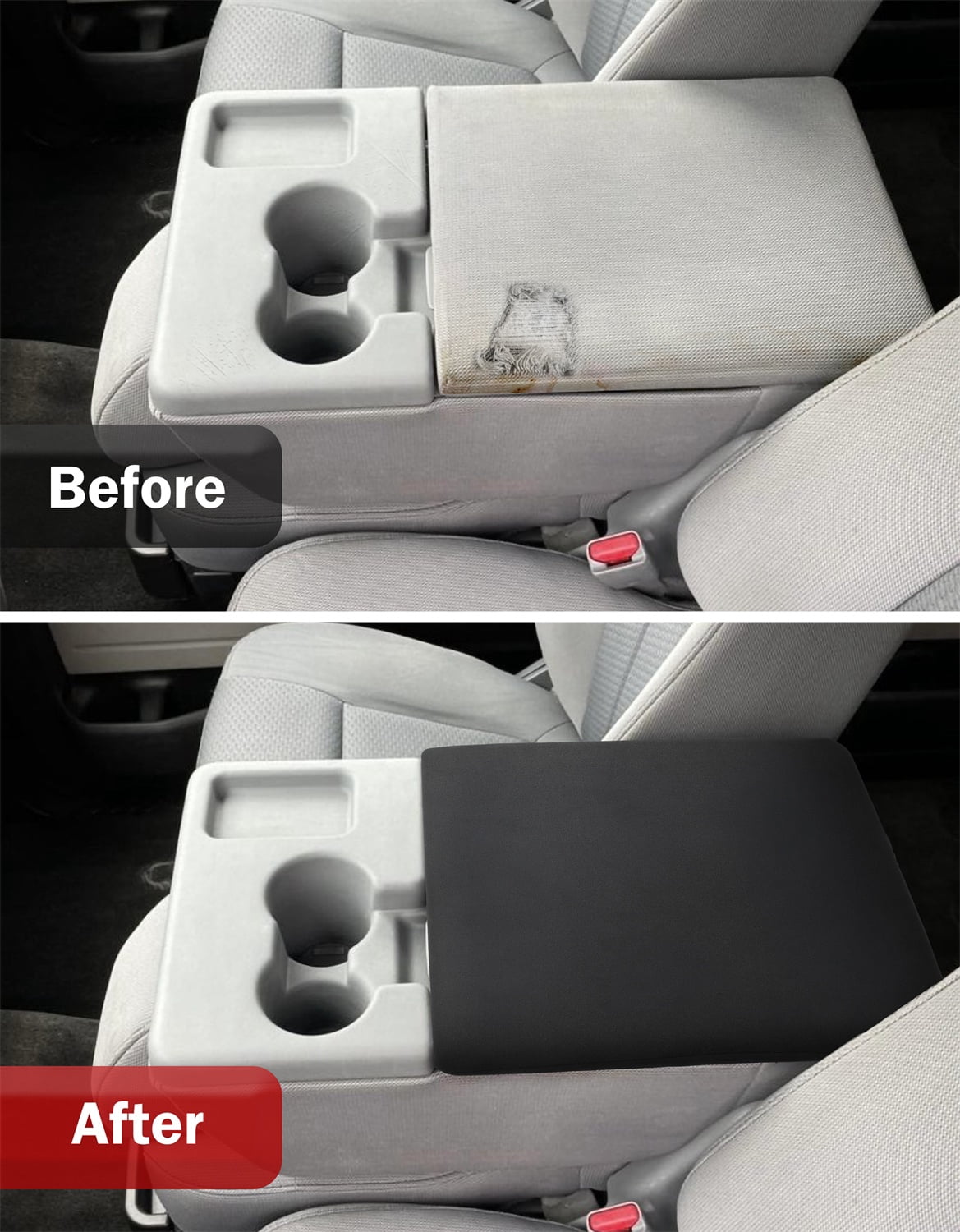 KBH Center Console Cover for 2011-2014 Ford F150 Accessories, Washable Arm Rest Protector Covering for Car, Black(Fits Jump Seat Console Only)