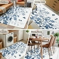 thumbnail image 5 of 4'x6' Area Rugs, Blue Leaves Indoor Outdoor Area Rug for Living Room Bedroom, Summer Botanical Washable Bathroom Rugs Kitchen Floor Carpet Mats Home Decor Aesthetic, 5 of 8