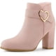 thumbnail image 1 of Botines de tacón alto grueso Allegra K Mujer Rosa Polvo 38, 1 of 7