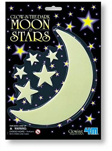 4M Glow-In-The-Dark Moon and Stars 1 Moon/12 Stars by 4M