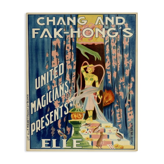 Stupell Industries Victorian Vintage Magician Show Advertisement Canvas Art, 16 x 20, by Marcus Jules