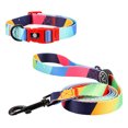 thumbnail image 2 of Flmtop Traction Rope Set Metal Buckle Pet Accessories Polyester Double-sided Printing Harness Traction Rope Set for Walking Multicolor, 2 of 9