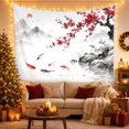 thumbnail image 3 of Koi Fish With Cherry Blossoms and Misty Mountains, Mystical Japanese Inspired for Nature Lovers, Asian Decor Wall Art, Housewarming Gift, Tapestry Wall Hanging for Bedroom and Living Room, 3 of 7