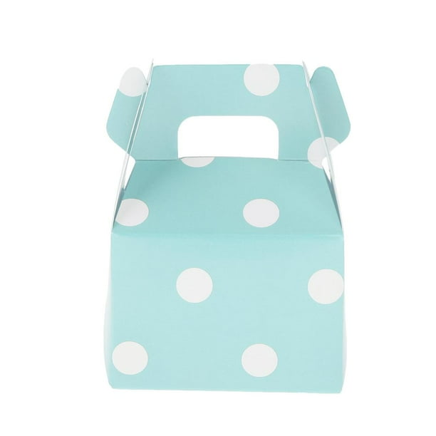 Caja de Caramelos de Lunares de Bienvenida Al Bebé de Papel a Favor Del Baile Nupcial perfecl Azul