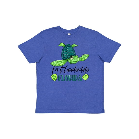 Inktastic Fort Lauderdale, Florida Happy Sea Turtle Youth T-Shirt