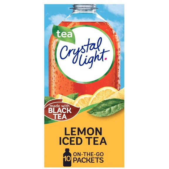 Crystal Light Drink Mix, Lemon Iced Tea, On The Go Packets, 10 Count (Pack of 6 Boxes)