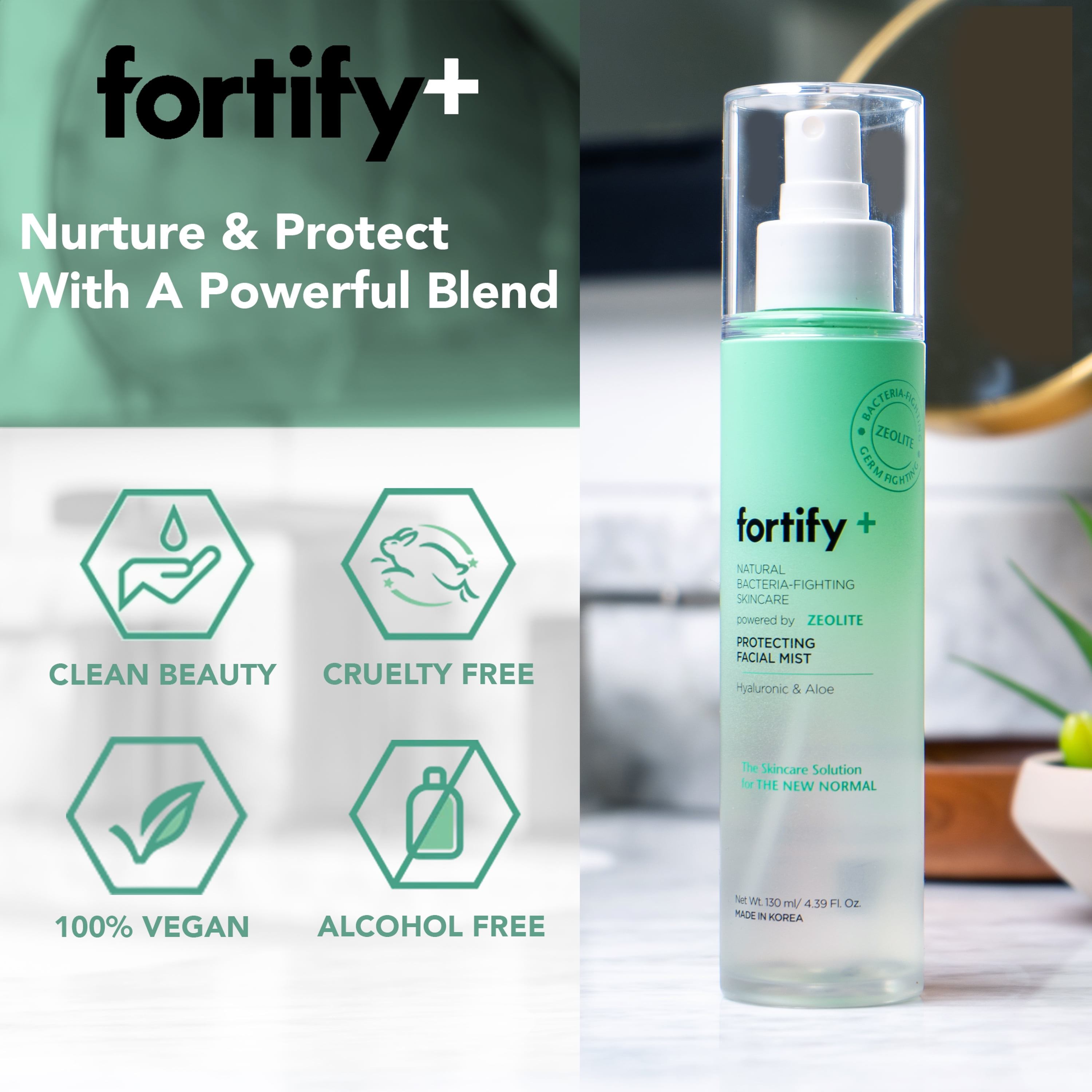 Fortify Facial Toner Mist, Setting Spray, 4.39 fl oz