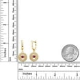 thumbnail image 3 of Gem Stone King 3.38 Ct Round Pink Tourmaline 18K Yellow Gold Plated Silver Earrings, 3 of 4
