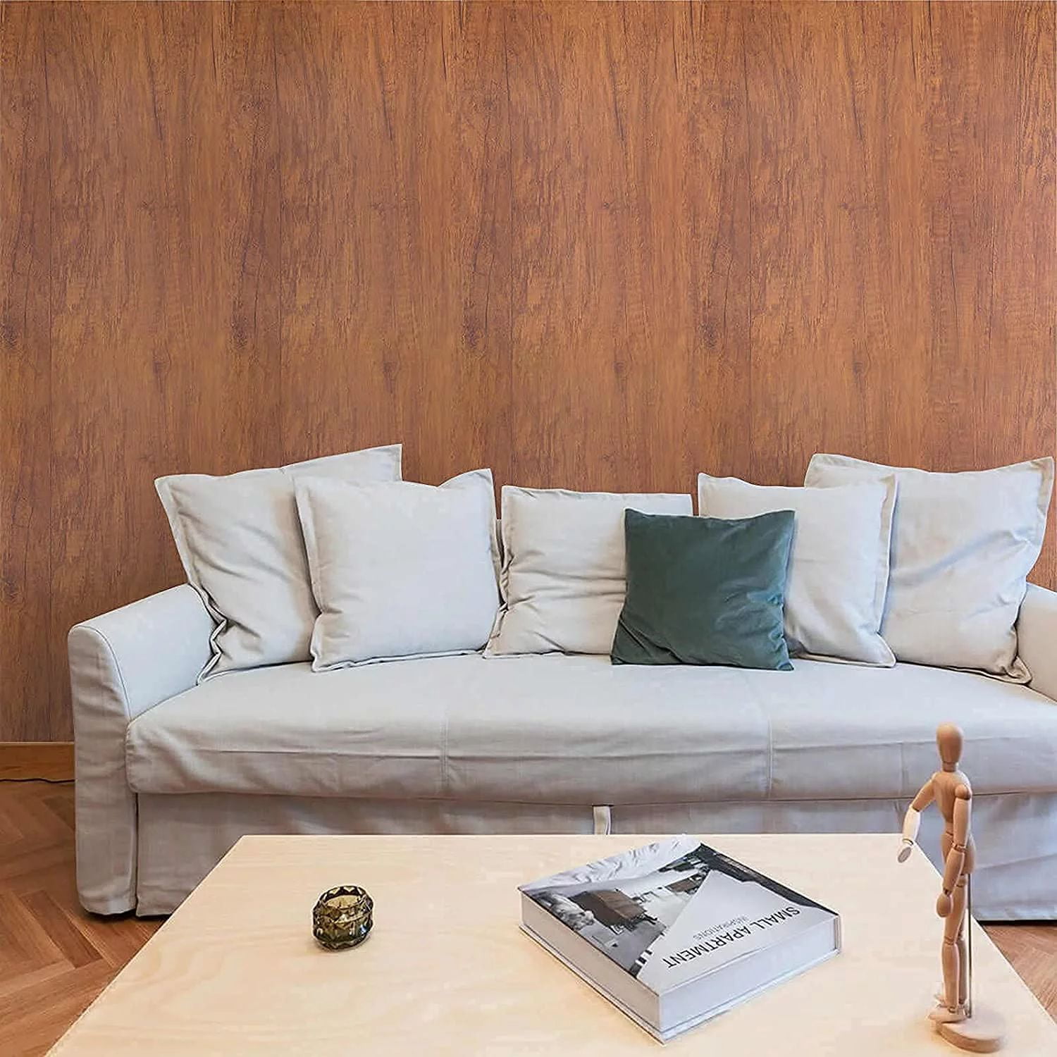 UMIGGEE Wood Peel and Stick Wallpaper 23.6" x 196.8" Brown Wood Grain Wall Paper Self-Adhesive Wood Contact Paper for Kitchen Living room Home Decoration Furniture Surfaces Cabinet