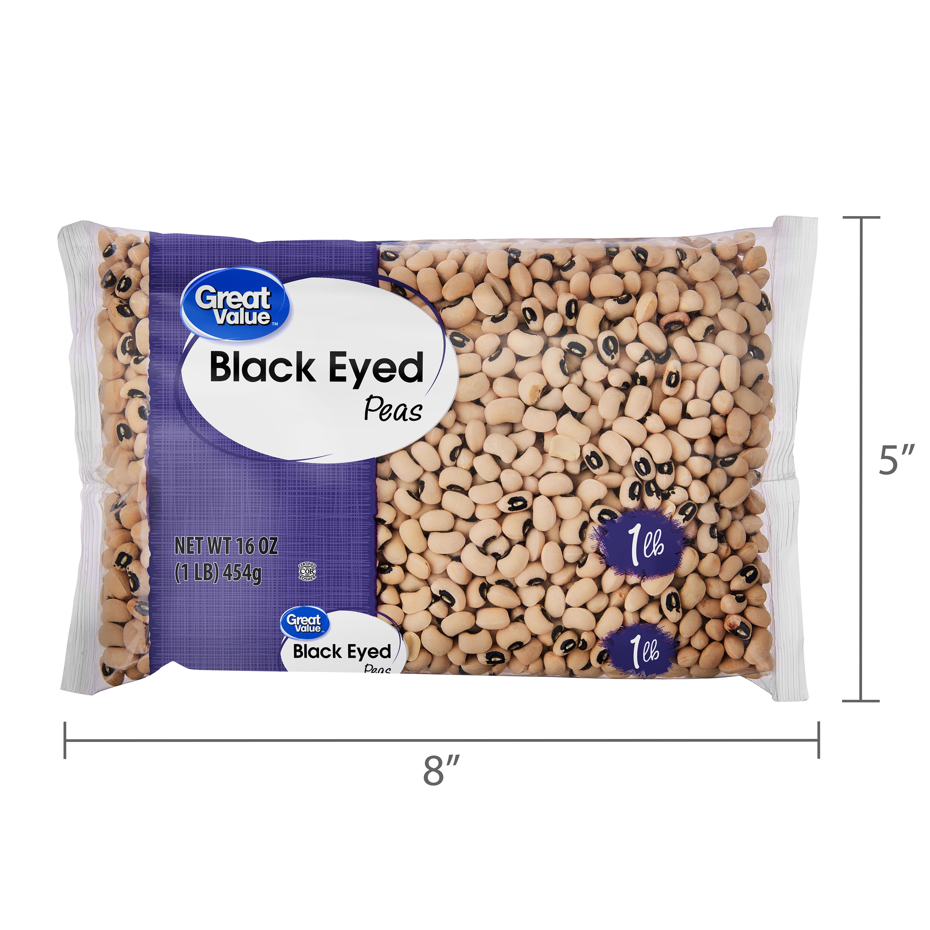 (10 pack) Great Value Black Eyed Peas, 1 lb