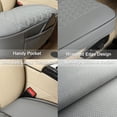 thumbnail image 4 of Black Panther 1 Pair PU Front Car Seat Covers, Front Seat Protectors Compatible with 95% Vehicles, Anti-Slip & Full Wrapping Edge, Diamond Pattern Embroidery (W 21.26''×D 20.86”) - Light Gray, 4 of 14