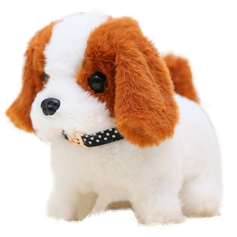 CAZIKO Soft Plush Toys Dog for Kids Battery Operated Pet Puppy Toys with Barking Walking and Tail-Wagging Simulation Saint Bernard Toys Interactive Toys for