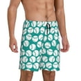 thumbnail image 2 of Wukai Green Baseball Men’s Short Pajama Pants With Pockets Soft Sleep Pj Shorts for Men-XX-Large, 2 of 6