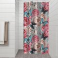 thumbnail image 2 of Pioneer Flower Floral Print Pattern Shower Curtain 36"x72" ,Bathroom Decorative Shower Curtains Set with 12 Hooks,Modern Waterproof Washable Shower Curtain, 2 of 6