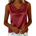 thumbnail image 6 of WULMLEO Women's Elegant Silk Satin Tank Tops Sleeveless Cowl Neck Dressy Casual Blouses Red S, 6 of 6