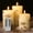 Flat Top - Birch Bark, variant on White Floral Flameless Pillar Candles with Remote, Flickering Spring Daisy Battery LED Candles Set of 2