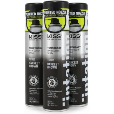 3 Pack Tintation Color Spray TCS02 Darkest Brown