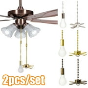 Travelwant 2Pcs/Set Ceiling Fan Pull Chain Ornaments Extension Chains with Decorative Light Bulb and Fan Cord Fan Pull Chain Set for Ceiling Light Lamp Fan Chain-12.2"