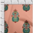 thumbnail image 1 of oneOone Georgette Viscose Peach Fabric Floral & Paisley Block Sewing Craft Projects Fabric Prints By Yard 42 Inches, 1 of 1