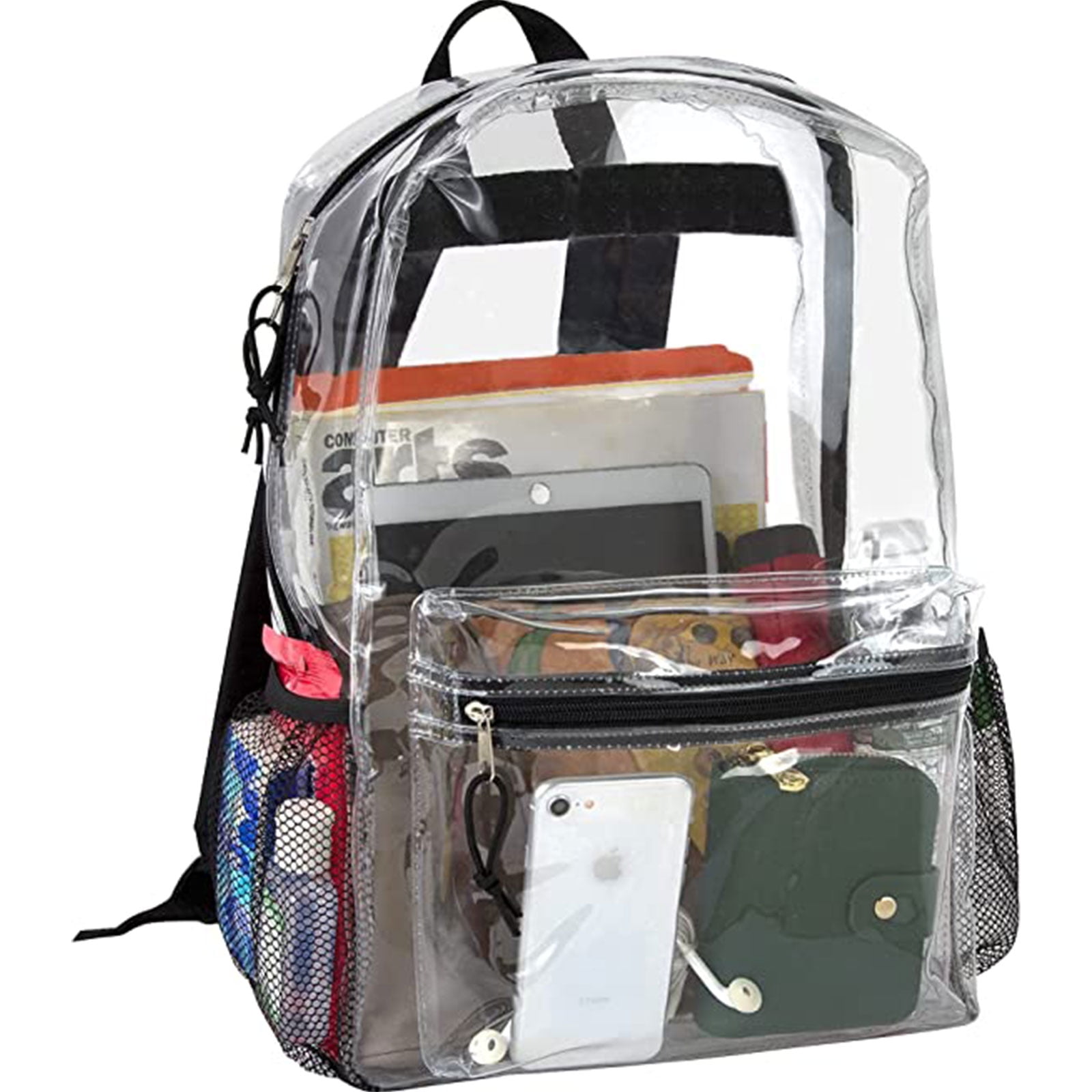 Grand sac à dos transparent robuste - Transparent Pvc Concert Freeze-proof  See Through Bookbag avec sangles réglables pour le travail, contrôle de  sécurité, Sporting Ev