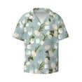 thumbnail image 3 of Goofa Tulips Flowers Printed Men's Casual Short-sleeved Shirt,Lightweight Breathable Button-down,Summer Casual men's top,Versatile Fashion shirt-, 3 of 7