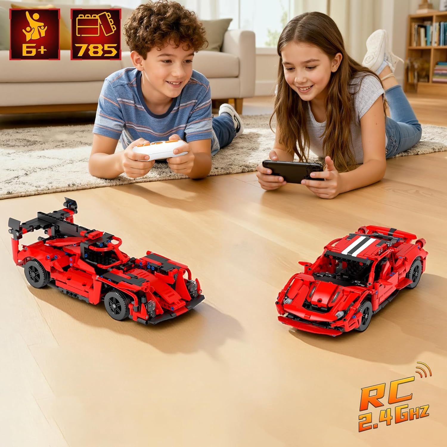 STEM Building Kits for Kids 6-14, 5in1 App & Remote Control STEM F1/Car/Robot Building Toys, Formula 1 Model Car Kits, 785 Pcs Robot Building Sets