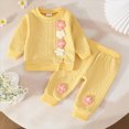 thumbnail image 2 of HFHAPW Toddler Kids Girl Fall Clothes Graphic Long Sleeve Sweatshirt Shirt and Pants Set 2Pcs Outfits for Girls,6-12 M, 2 of 9