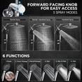 thumbnail image 2 of Veken Wide Rain Shower Head with Handheld, High Pressure Rainfall Showerhead Combo with Arm for Bathroom Accessories, Home Decor, Detachable Dual Shower with Multi Modes Handheld Spray, Silver Chrome, 2 of 4