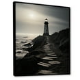 thumbnail image 2 of Designart "Minimalist Scenic Lighthouses II" Lighthouses Floater Framed Canvas Prints, 2 of 5