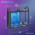 thumbnail image 3 of Bestier 25" Gaming Floating Shelves LED Wall Mounted Shelf with Adjustable Glass Shelf, Gaming Room Decor Wine Coffee Bar, Black, 3 of 6