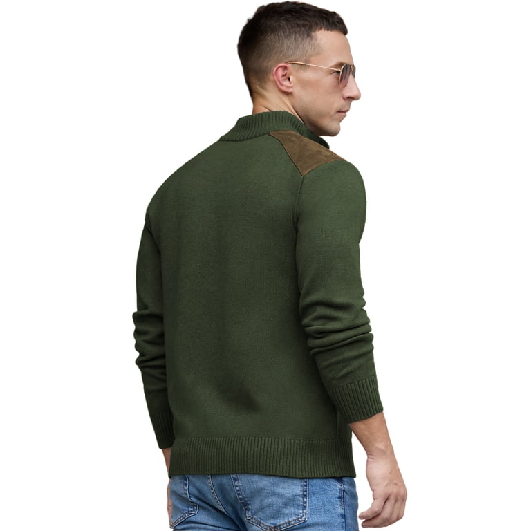 Iceglad Men's Knit Pullover Sweater Stand Collar Button photo 4
