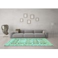 thumbnail image 3 of Ahgly Company Indoor Square Abstract Light Blue Modern Area Rugs, 7' Square, 3 of 4