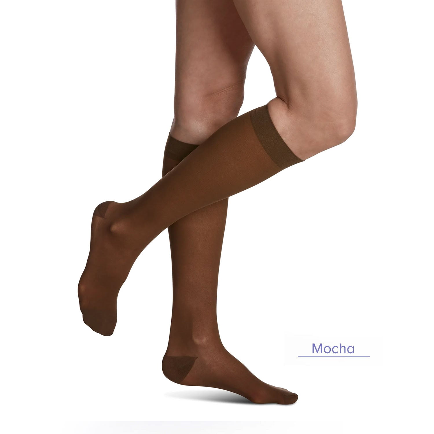 Sigvaris Style 782 Sheer 20-30 Closed Toe Knee High Compression Stockings Toasted Almond LL Long