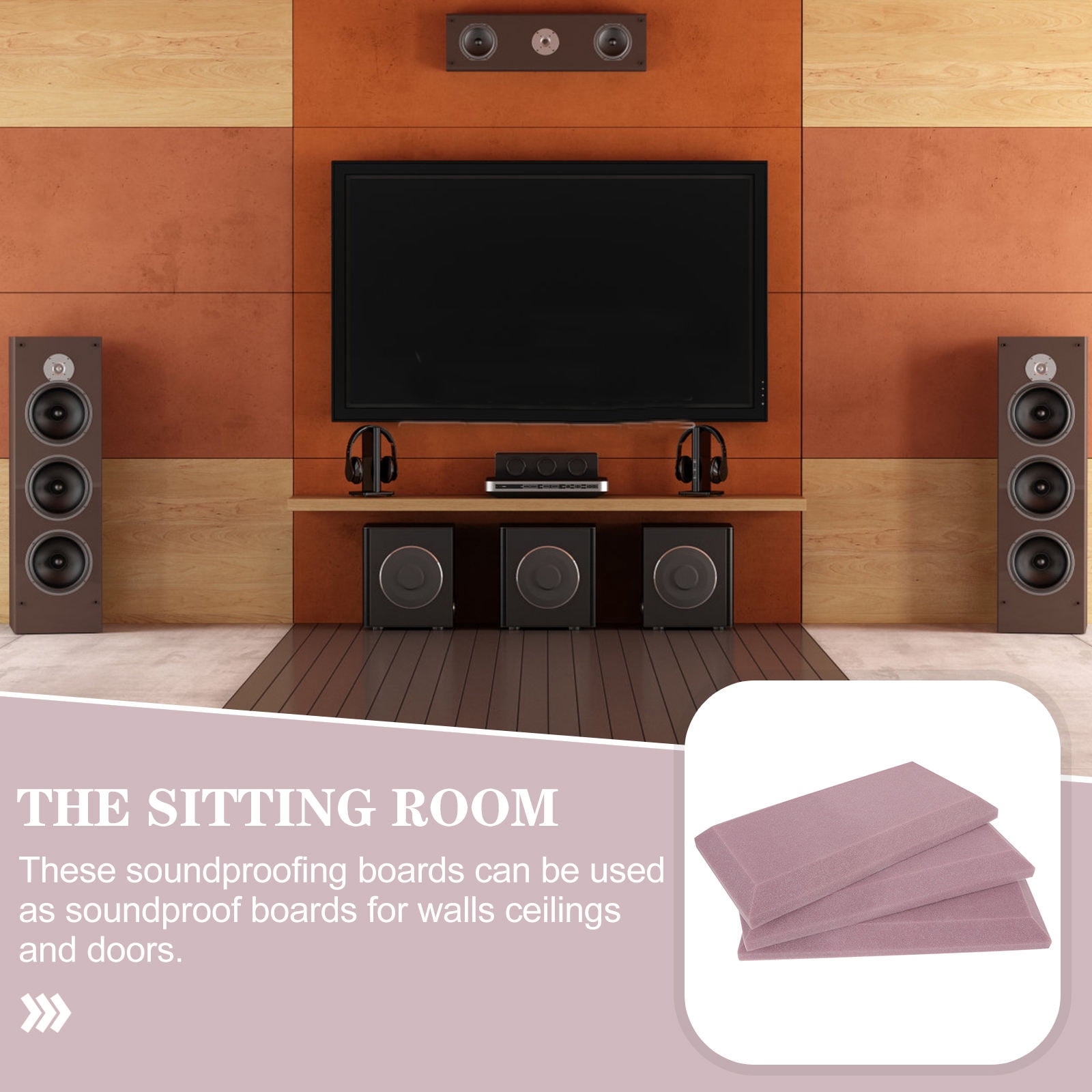 CTIRCHIU 3-Pack Rectangular Acoustic Foam Panels for Soundproofing, Studio, Home Recording, and Noise Reduction