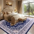 thumbnail image 5 of Homore Antique Floral Faux Wool Area Rug, 5' x 7', Blue, 5 of 7