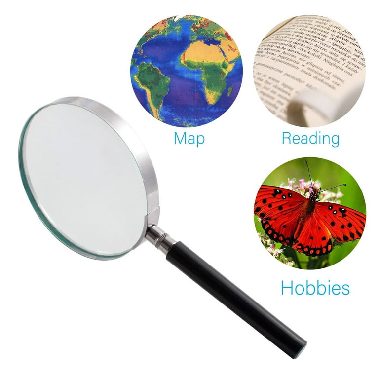 3 LED 3 Lens Large Handheld Magnifier Reading Magnifying Glass Jewelry  Loupe – Tacos Y Mas