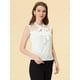 thumbnail image 4 of Blusa de trabajo Allegra K con Lazo transparente de malla sin mangas con Volantes Vintage y estampado de corazones Para Mujer Blanco XL, 4 of 4