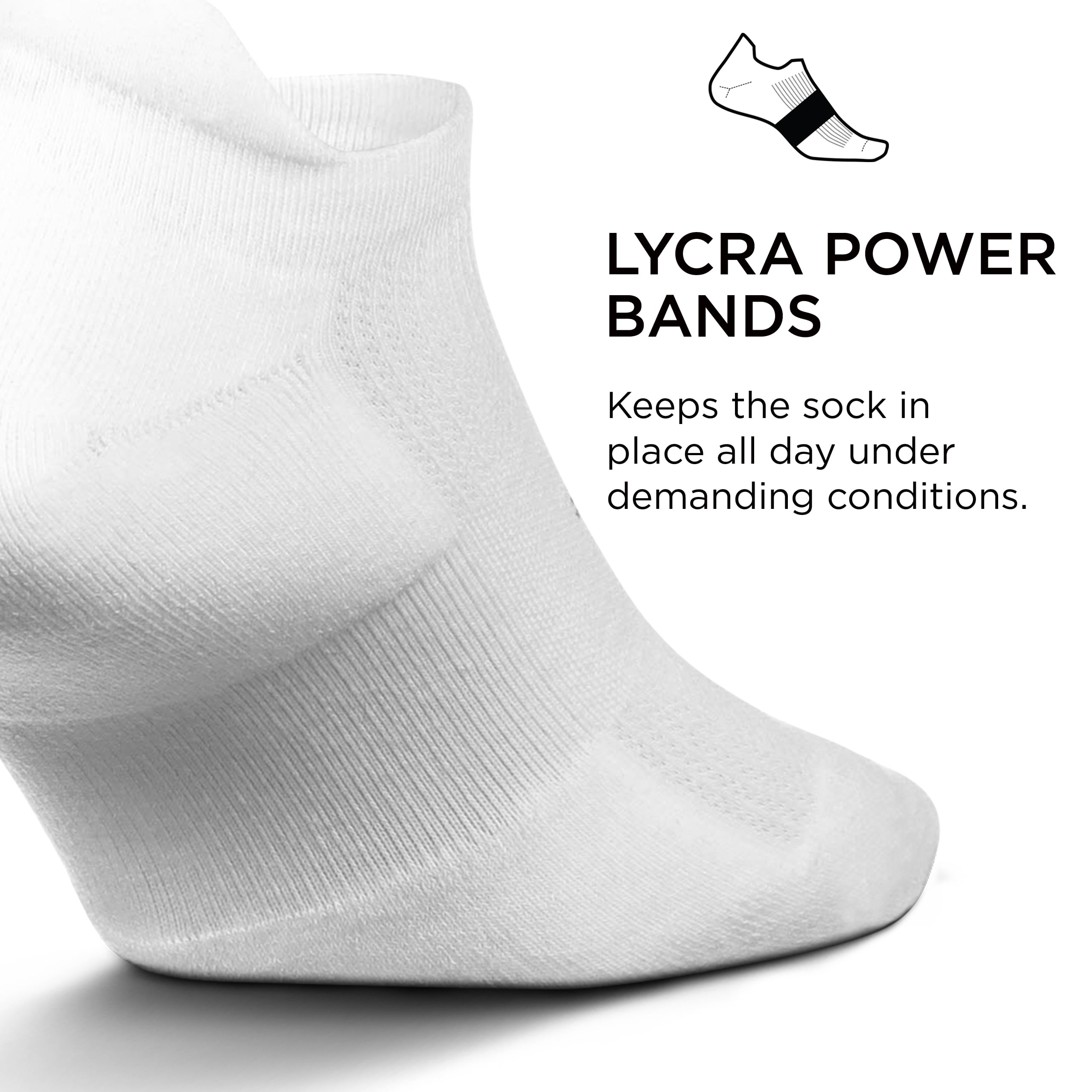 Feetures High Performance Max Cushion Ankle Sock - No Show Socks for Women & Men with Heel Tab - White, S - (3 Pair)